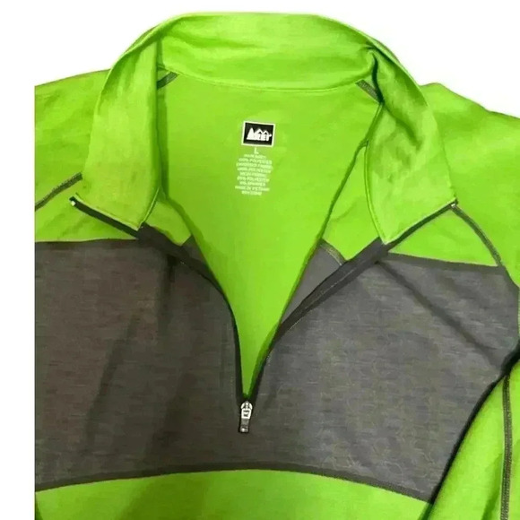 REI Co-op Men's Running Shirt Green and Gray Pullover Drift Size Large - Picture 5 of 9